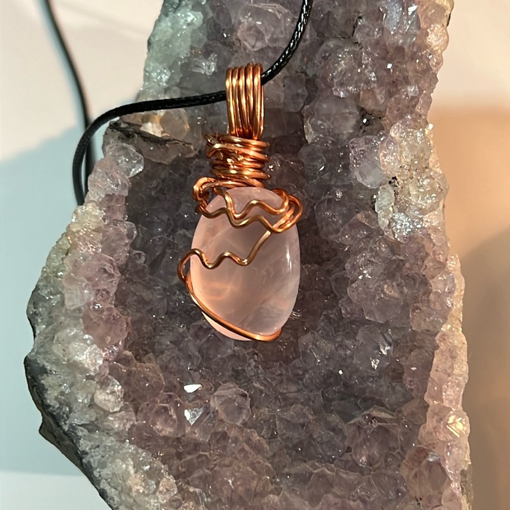 Handmade Rose quartz pendant